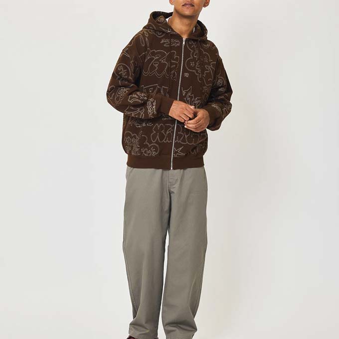 XLARGE エクストララージ EMBROIDERED ALLOVER LOGO ZIPUP