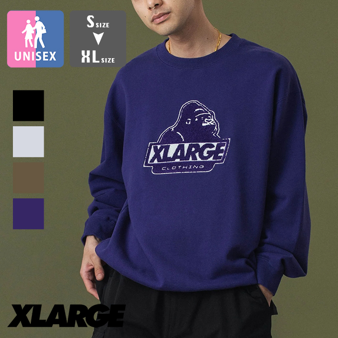 エクストララージ(XLARGE)OLD OG クルーネック スウェットシャツ 101253012002-PURPLE(Men’… XLARGE（エクストラ ラージ） OLD OG CREWNECK SWEATSHIRT オールド OG