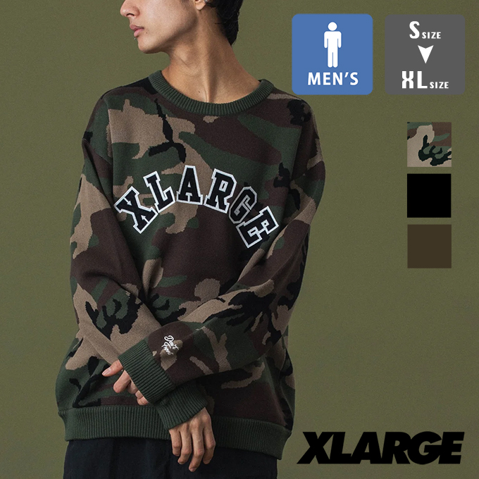 XLARGE（エクストラ ラージ） ARCH LOGO CREWNECK KNIT アーチロゴ
