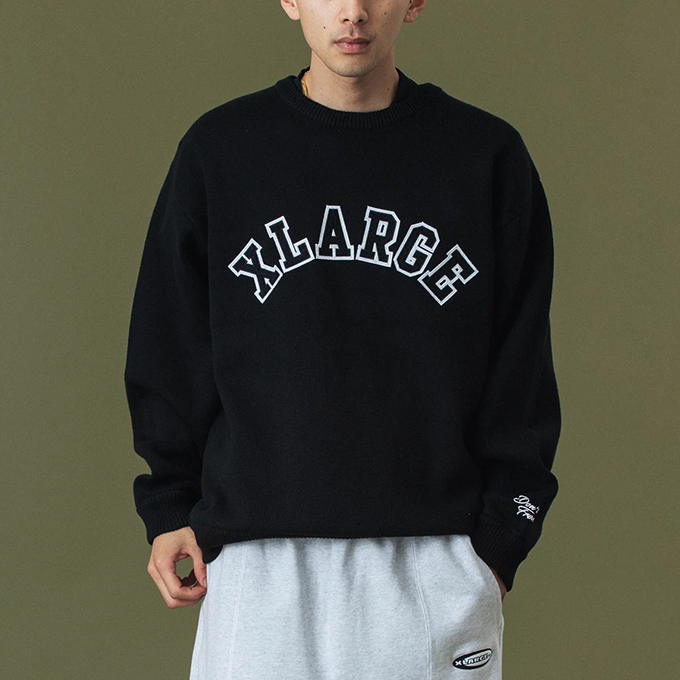 XLARGE（エクストラ ラージ） ARCH LOGO CREWNECK KNIT アーチロゴ