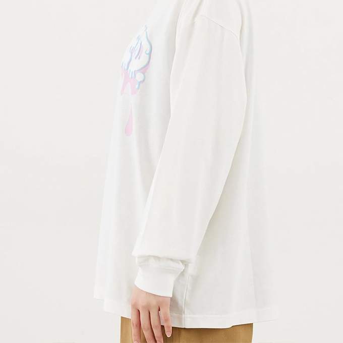 【SALE!!】 【 MILKFED. ミルクフェド 】 MELT LOGO L/S TOP MILKFED. メルトロゴ 長袖Tシャツ 103224011004 / 22AW ※ MILKFED. 【SALE!!】 【 ミルクフェド 】 MELT LOGO L/S TOP