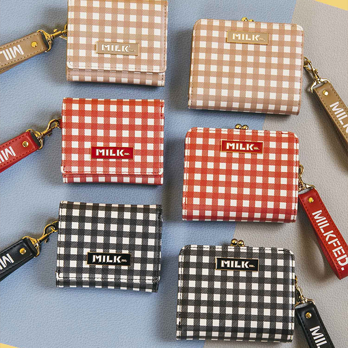 【 MILKFED. ミルクフェド 】 CHECKERED TRI-FOLD WALLET MILKFED. チェック柄 3つ折り 財布 ウォレット 103224054016 ※｜jeansstation｜02