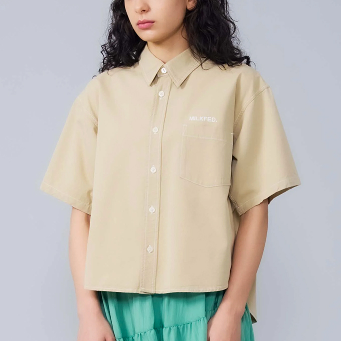 MILKFED. ミルクフェド WORK SHIRT MILKFED. 半袖 ワークシャツ 103232014002 / 23SUMMER ※ MILKFED. ミルクフェド WORK SHIRT 半袖 ワークシャツ