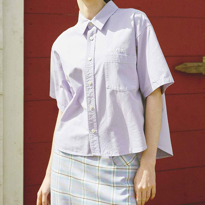 MILKFED. ミルクフェド WORK SHIRT MILKFED. 半袖 ワークシャツ 103232014002 / 23SUMMER ※ MILKFED. ミルクフェド WORK SHIRT 半袖 ワークシャツ