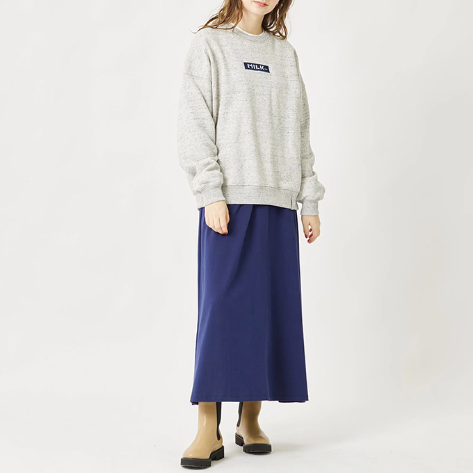 MILKFED. ミルクフェド EMBROIDERED BAR SWEAT TOP MILKFED. エンブロイダリー バーロゴ スウェット 103233012008 / 2023AW ※ MILKFED. ミルクフェド EMBROIDERED BAR SWEAT TOP エンブロイ