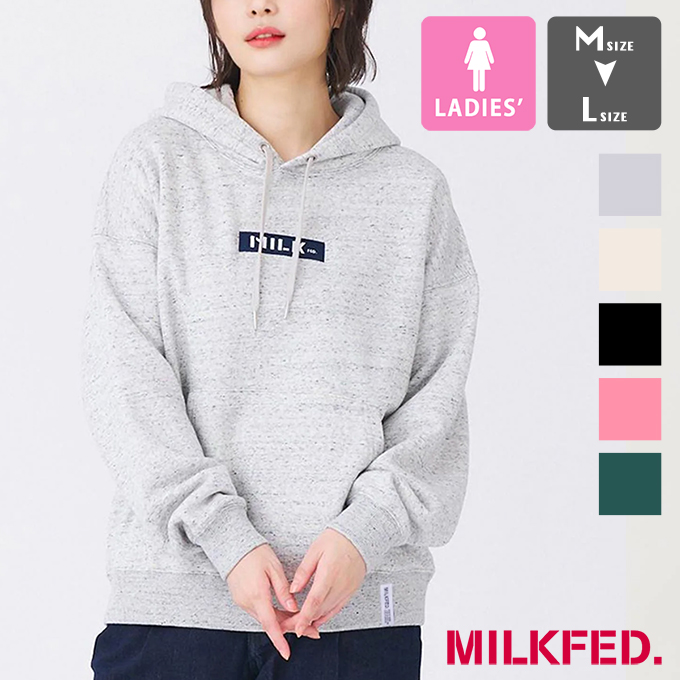 MILKFED. ミルクフェド EMBROIDERED BAR SWEAT HOODIE MILKFED. エンブロイダリー バーロゴ スウェット フーディー 103233012023 / 2023AW ※