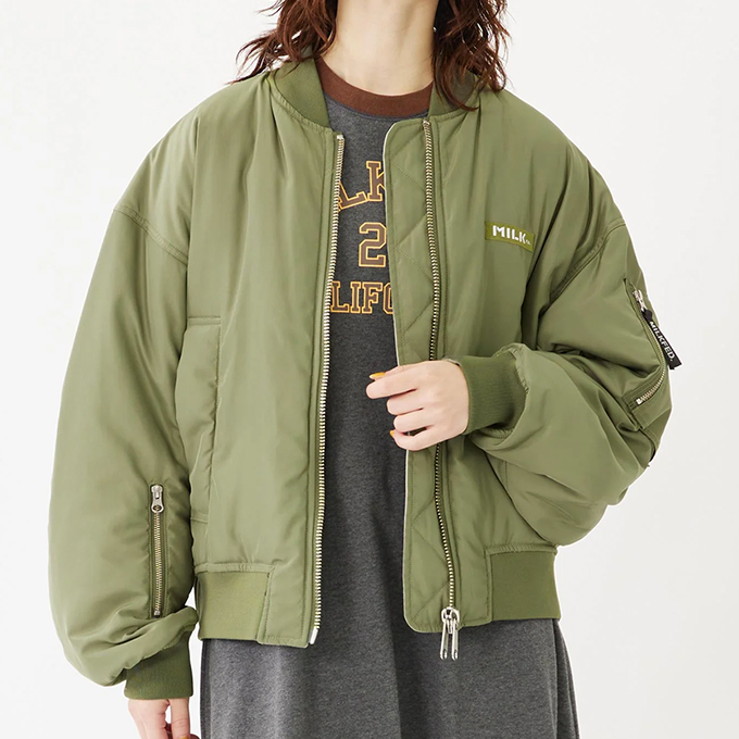 MILKFED. ミルクフェド REVERSIBLE MA-1 FLIGHT JACKET MILKFED. リバーシブル MA-1  フライトジャケット 103233021006 / 2023AW ※