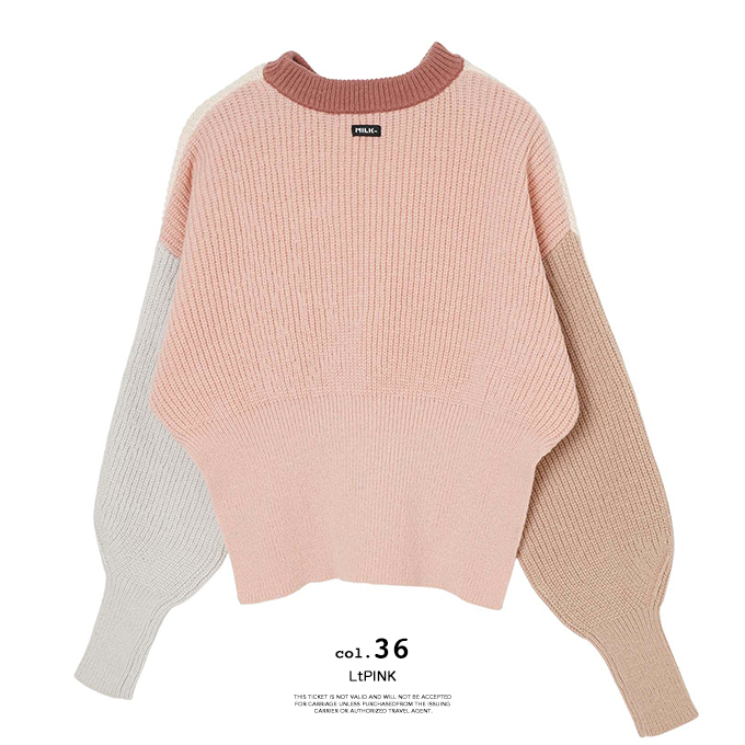 MILKFED. ミルクフェド PANELED KNIT TOP MILKFED. パネル ニット トップ セーター 103234015001 / 2023AW MILKFED. ミルクフェド PANELED KNIT TOP パネル ニット トップ