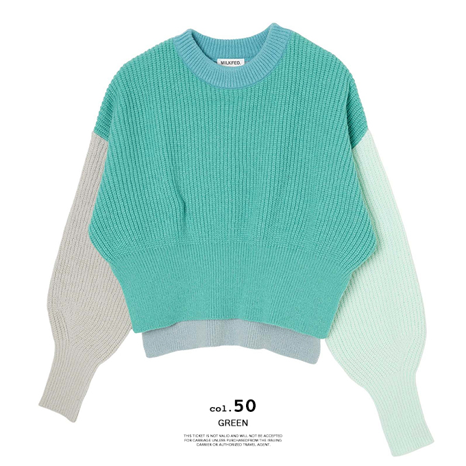MILKFED. ミルクフェド PANELED KNIT TOP MILKFED. パネル ニット トップ セーター 103234015001 / 2023AW MILKFED. ミルクフェド PANELED KNIT TOP パネル ニット トップ