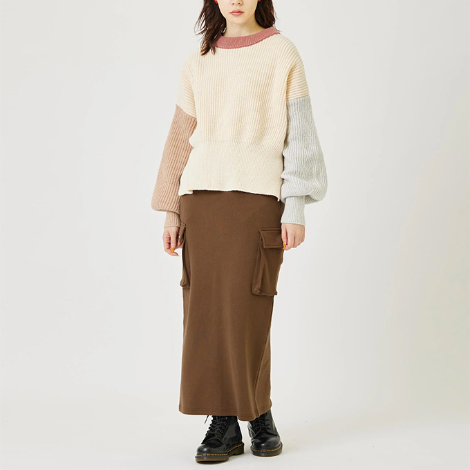 MILKFED. ミルクフェド PANELED KNIT TOP パネル ニット トップ