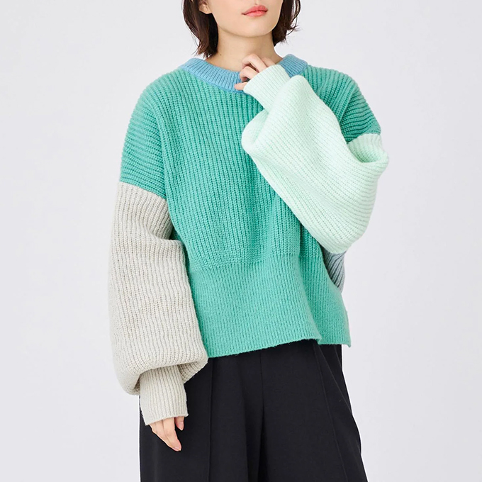 MILKFED. ミルクフェド PANELED KNIT TOP MILKFED. パネル ニット トップ セーター 103234015001 / 2023AW MILKFED. ミルクフェド PANELED KNIT TOP パネル ニット トップ