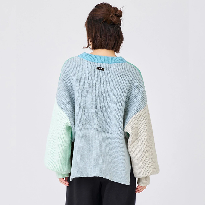MILKFED. ミルクフェド PANELED KNIT TOP MILKFED. パネル ニット トップ セーター 103234015001 / 2023AW MILKFED. ミルクフェド PANELED KNIT TOP パネル ニット トップ