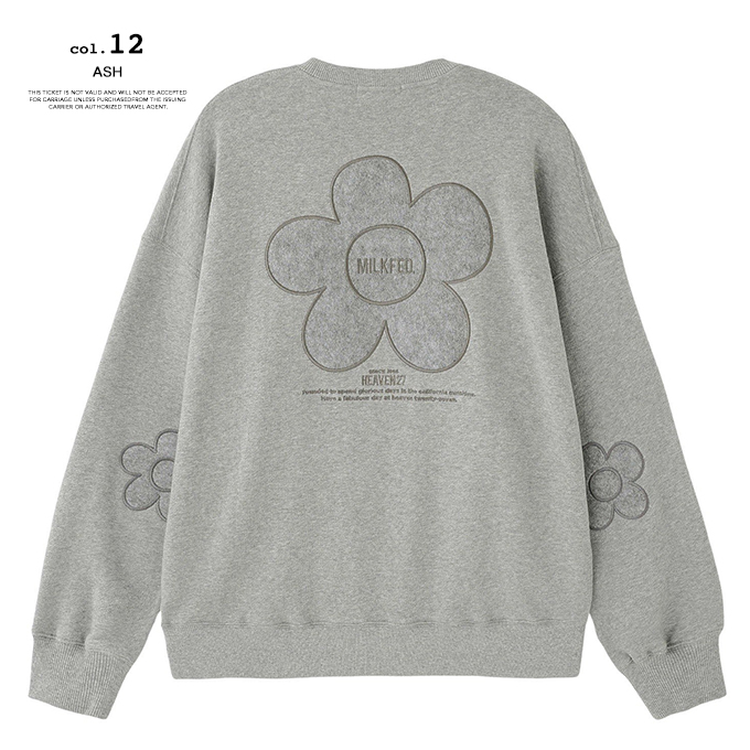 MILKFED.（ミルクフェド） FLOWER PATCHED ELBOW SWEAT TOP フラワー