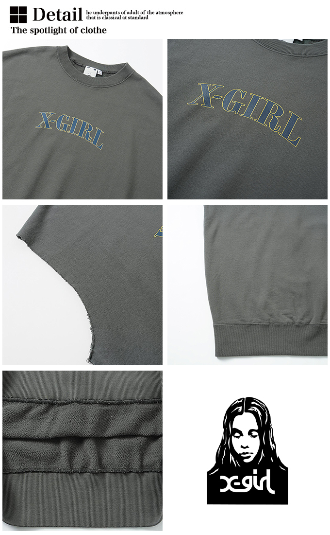 X-girl 【 エックスガール 】 CUT OFF SWEAT TANK TOP カット