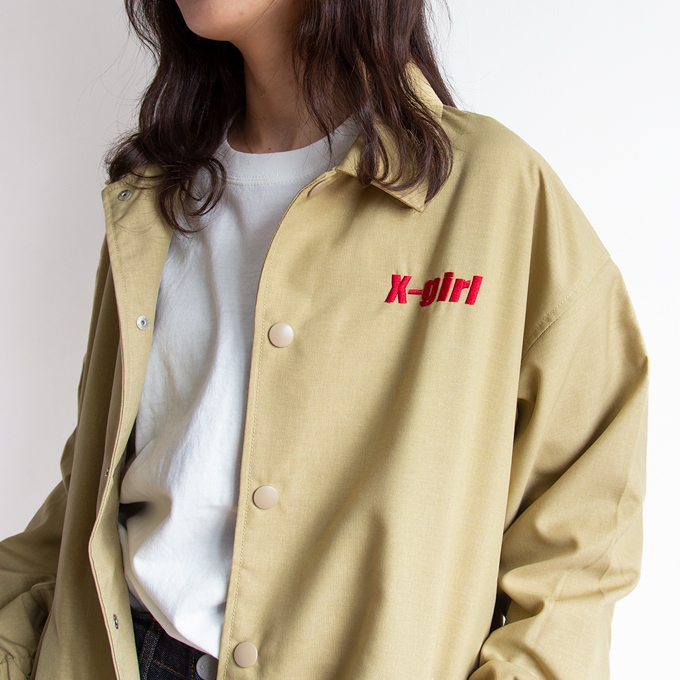 【 X-girl エックスガール 】 LOGO COACH JACKET X-girl ロゴ