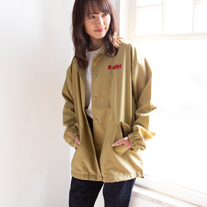 【 X-girl エックスガール 】 LOGO COACH JACKET X-girl ロゴ