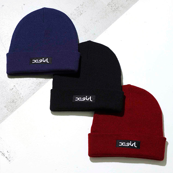 X-girl エックスガール 】 BOX LOGO KNIT CAP X-girl ボックス ロゴ