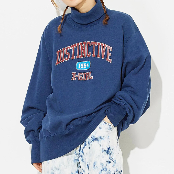 大人 可愛い 服  X-girl 【SALE!!】 【 エックスガール 】 COLLEGE LOGO HIGH トップス