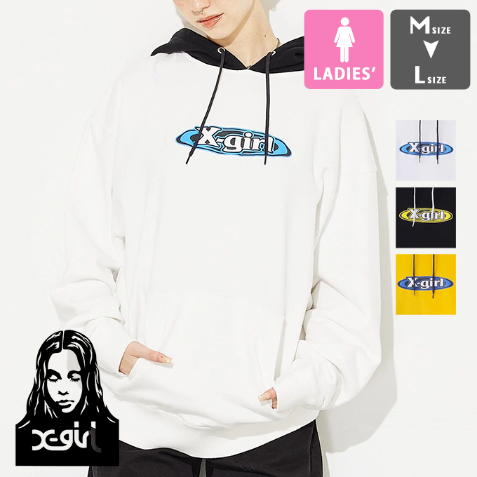 【x girl】スウェット サイズ2 X-GIRL/エックスガール CONTRAST COLOR SWEAT TOP レディース