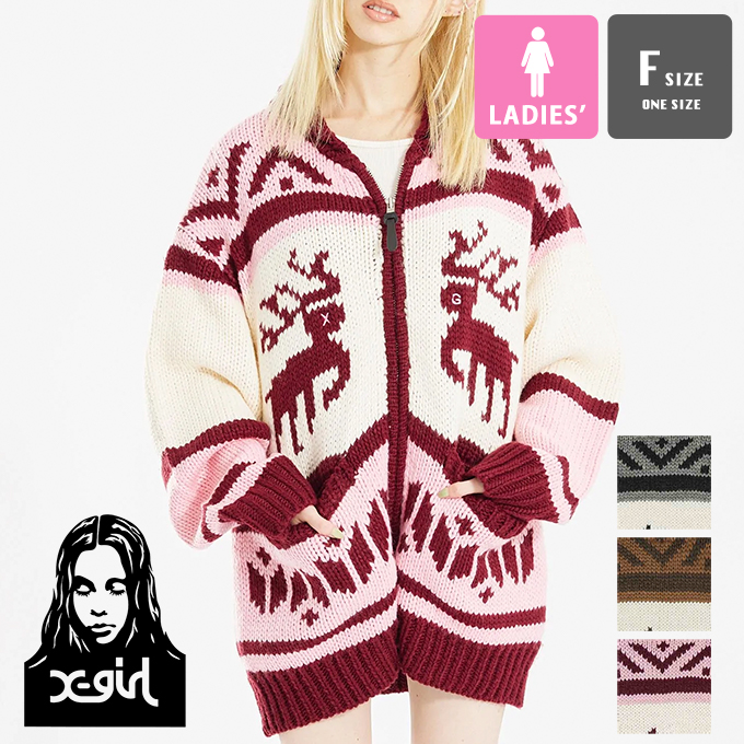 SALE!!】 【 X-girl エックスガール 】 NORDIC KNIT CARDIGAN X-girl