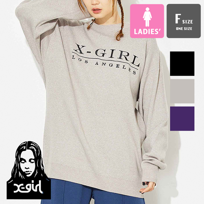 新品22AW エックスガール X-GIRL XG LOGO LINE KNIT-