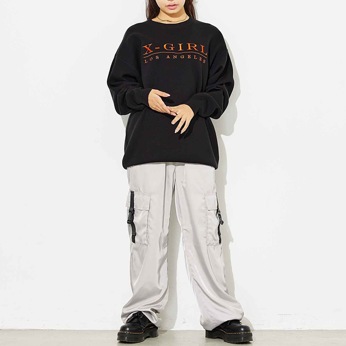 【SALE!!】 【 X-girl エックスガール 】 EMBROIDERED SERIF LOGO KNIT X-girl ロゴ刺繍 ニット 105224015017 / 22AW ※ X-girl 【SALE!!】 【 エックスガール 】 EMBROIDERED SERIF