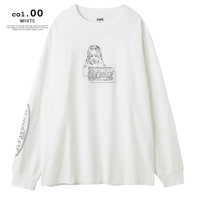 XStill Straight EdgeX Tシャツ X-girl 【 エックスガール 】 FACE & LOGO STITCH L/S TEE