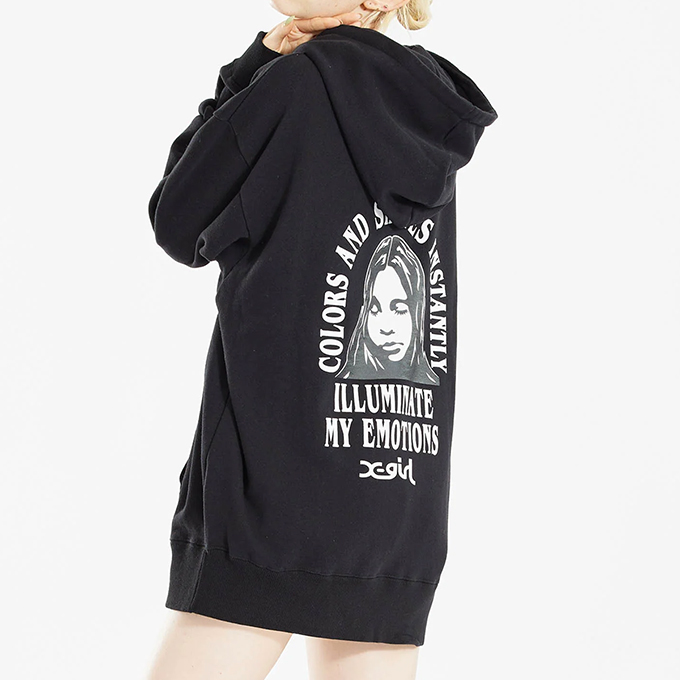 【 X-girl エックスガール 】 ARCH & FACE LOGO SWEAT HOODIE X-girl アーチアンドフェイスロゴ スウェット  パーカー 105231012007 / 23SPRING ※