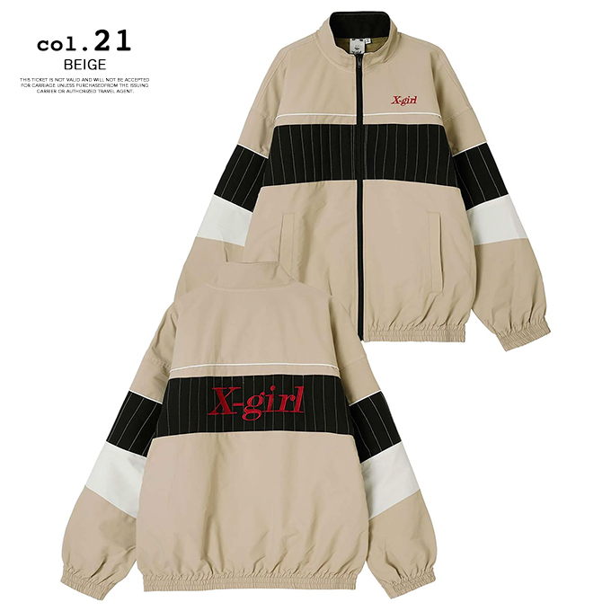 【 X-girl エックスガール 】 PANELED TRACK JACKET X-girl パネル トラック ジャケット 105231021001  / 23SPRING ※