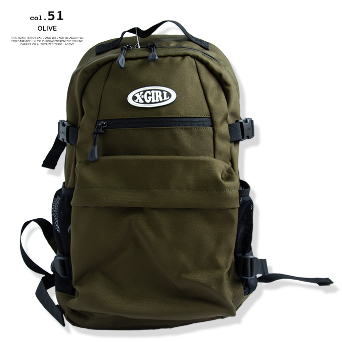 「 X-girl エックスガール 」 OVAL LOGO BACKPACK X-girl オーバルロゴ バックパック リュック 105231053007 / X-girl バックパック デイパック リュック 鞄 バッグ カバン ロゴ 通学 スクールバッグ 旅行 定番 ※ X-girl（エックスガール） 【 X-girl エックスガール 】 OVAL LOGO