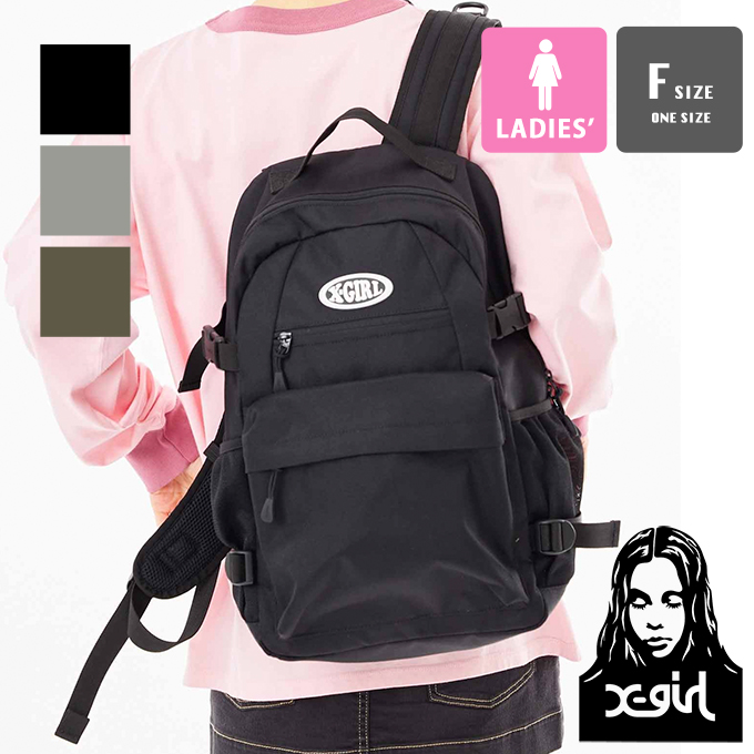 X-girl エックスガール 】 OVAL LOGO BACKPACK X-girl オーバルロゴ