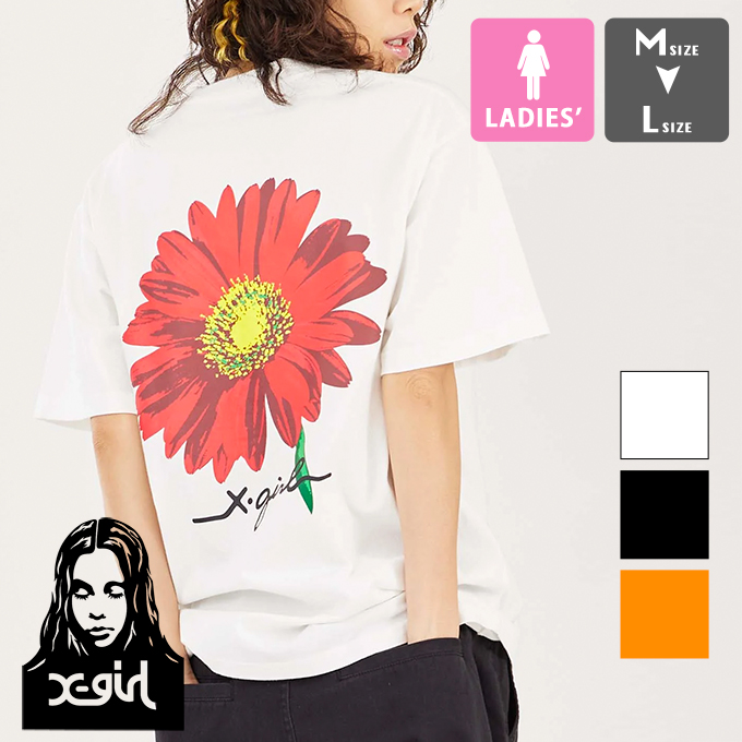 X-girl エックスガール BIG FLOWER S/S TEE X-girl ビッグフラワー プリント 半袖 Tシャツ 105232011006  / 23SUMMER ※