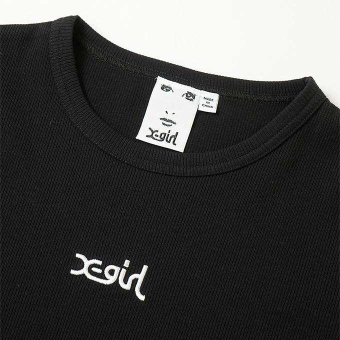 X-girl（エックスガール） MILLS LOGO S/S CROPPED TOP X-girl