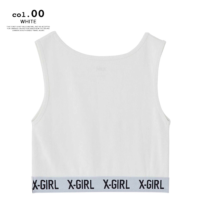 X-girl エックスガール LOGO TANK TOP ショート丈 ロゴ タンク