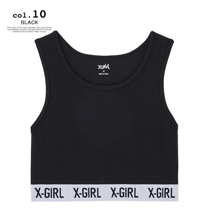 X-girl エックスガール LOGO TANK TOP X-girl ショート丈 ロゴ タンクトップ 105232013027 / 23SUMMER  ※