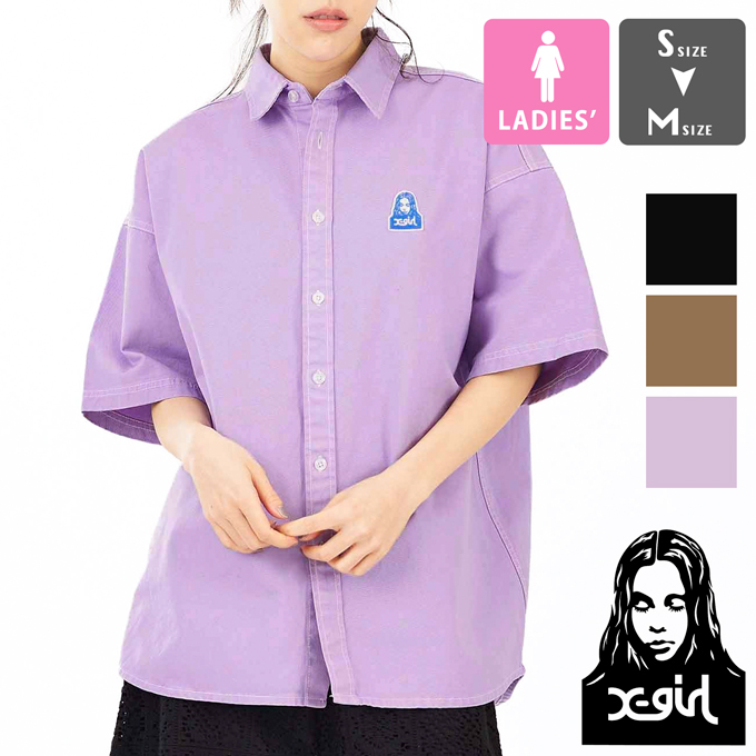 X-girl エックスガール FACE S/S SHIRT X-girl フェイス ロゴ 半袖 シャツ 105232014010 / 23SS ※
