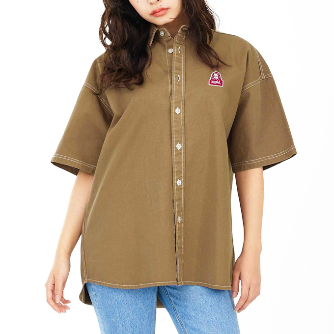 X-girl エックスガール FACE S/S SHIRT X-girl フェイス ロゴ 半袖 シャツ 105232014010 / 23SS ※ X-girl エックスガール FACE S/S SHIRT フェイス ロゴ 半袖