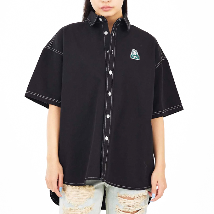 X-girl エックスガール FACE S/S SHIRT X-girl フェイス ロゴ 半袖 シャツ 105232014010 / 23SS ※ X-girl エックスガール FACE S/S SHIRT フェイス ロゴ 半袖