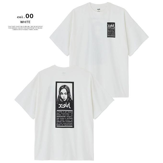 X-girl エックスガール WORDS FACE S/S BIG TEE DRESS X-girl ワード フェイス プリント 半袖 Tシャツ  ワンピース 105232041008 / 23SUMMER ※