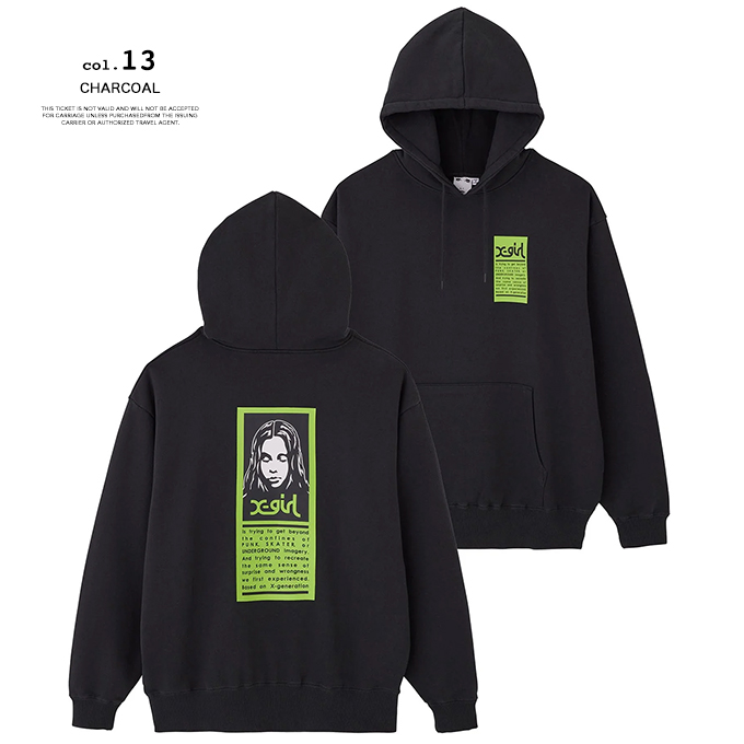 X-girl エックスガール WORDS FACE SWEAT HOODIE X-girl ワード フェイス スウェット フーディー 105233012018 / 2023AW ※ X-girl エックスガール WORDS FACE SWEAT HOODIE ワード