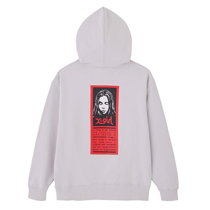 X-girl エックスガール WORDS FACE SWEAT HOODIE X-girl ワード フェイス スウェット フーディー 105233012018 / 2023AW ※ X-girl エックスガール レディース WORDS FACE SWEAT HOODIE X