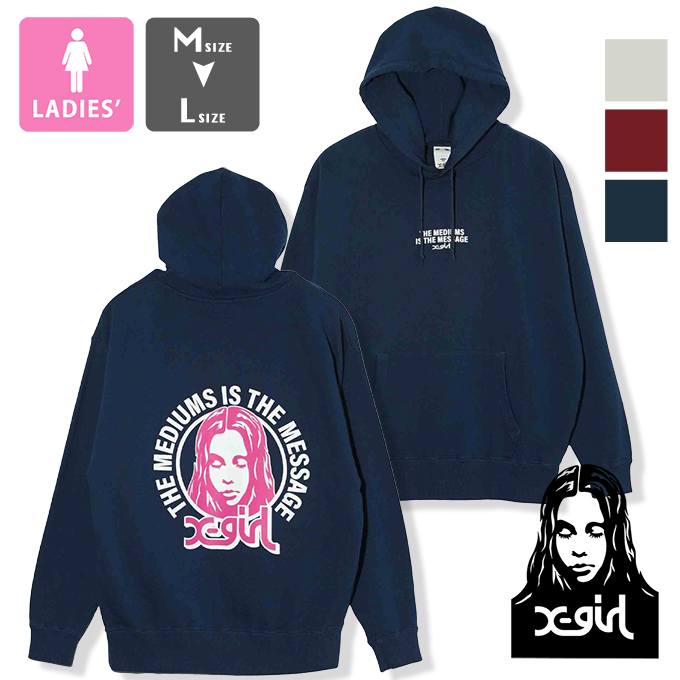 X girl エックスガール CIRCLE BACKGROUND FACE SWEAT HOODIE X girl サークル バックグラウンド フェイス スウェット フーディー 105234012009 / 2023AW ※ :105234012009EC:ジーンズステーション