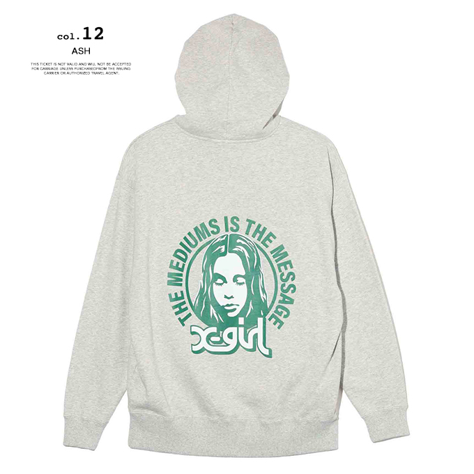 X-girl エックスガール CIRCLE BACKGROUND FACE SWEAT HOODIE