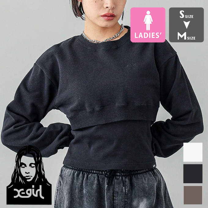 X-girl エックスガール LAYERED 2PCS TOP X-girl レイヤード 2ピース トップ 105241012009 / 2024SPRING