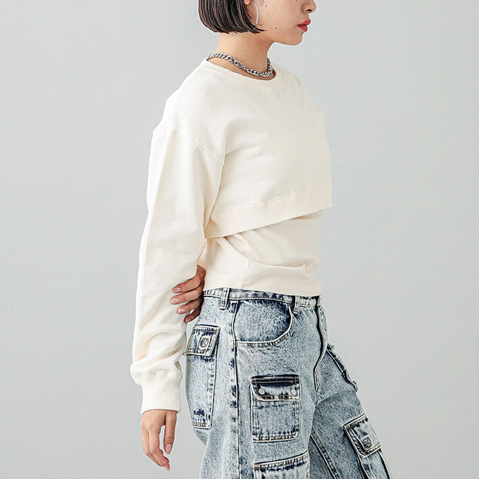 X-girl エックスガール LAYERED 2PCS TOP X-girl レイヤード 2ピース トップ 105241012009 / 2024SPRING X-girl エックスガール LAYERED 2PCS TOP レイヤード 2ピース