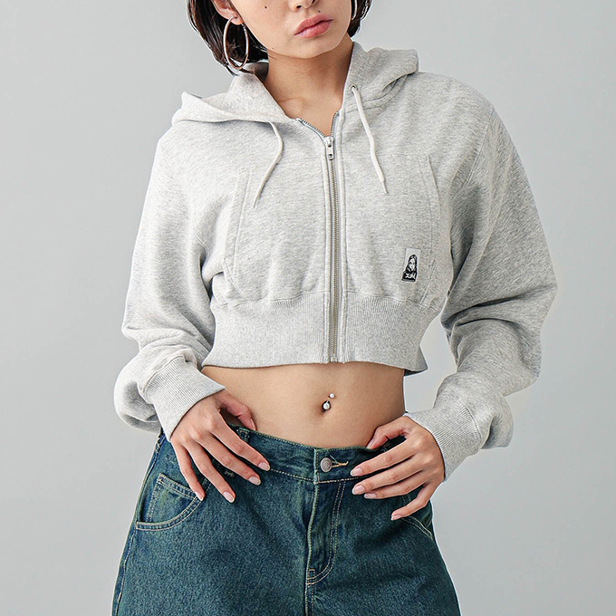 X-girl エックスガール FACE COMPACT ZIP UP HOODIE フェイス