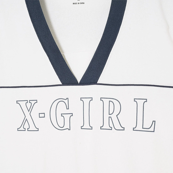 X-girl エックスガール V-NECK BIG TEE DRESS X-girl Vネック ビッグ Tドレス 105241041003 / 2024SUMMER X-girl エックスガール V-NECK BIG TEE DRESS Vネック ビッグ T