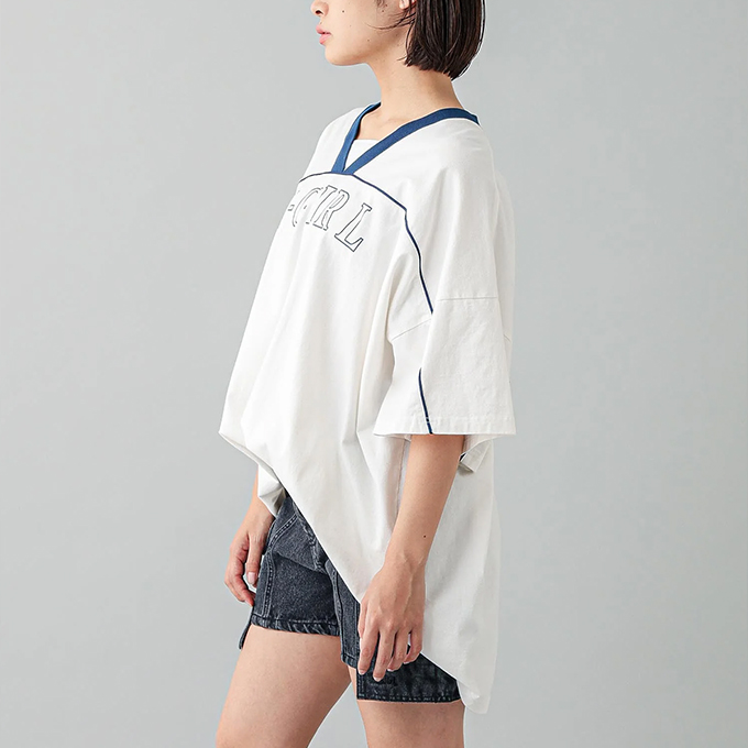 X-girl エックスガール V-NECK BIG TEE DRESS Vネック ビッグ T
