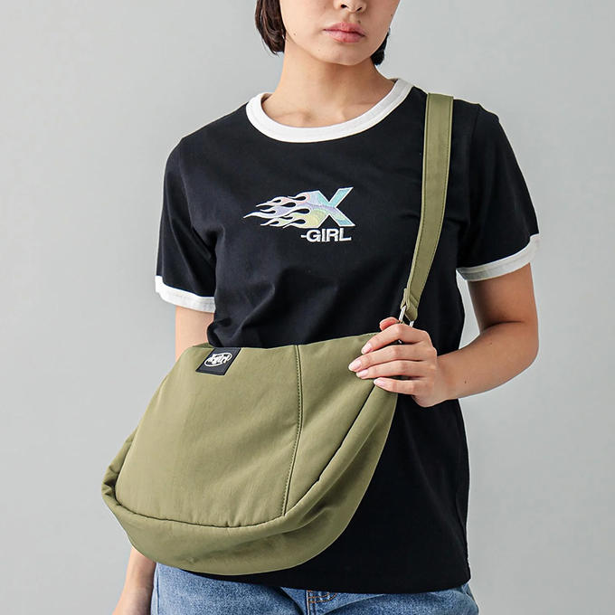 X-girl エックスガール RUBBER PATCH MESSENGER BAG X-girl ラバー パッチ メッセンジャー バッグ  105241053003 / 2024SPRING