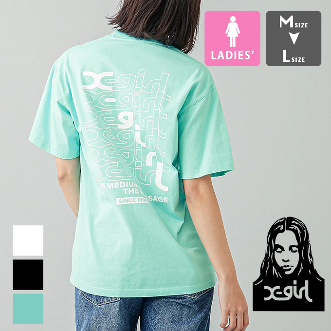 X-girl エックスガール STEP MILLS LOGO S/S TEE ステップ ミルズ ロゴ 半袖Tシャツ 105242011015 / 2024SUMMER｜jeansstation